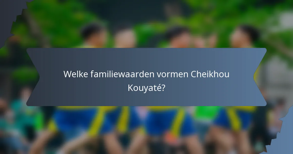 Welke familiewaarden vormen Cheikhou Kouyaté?